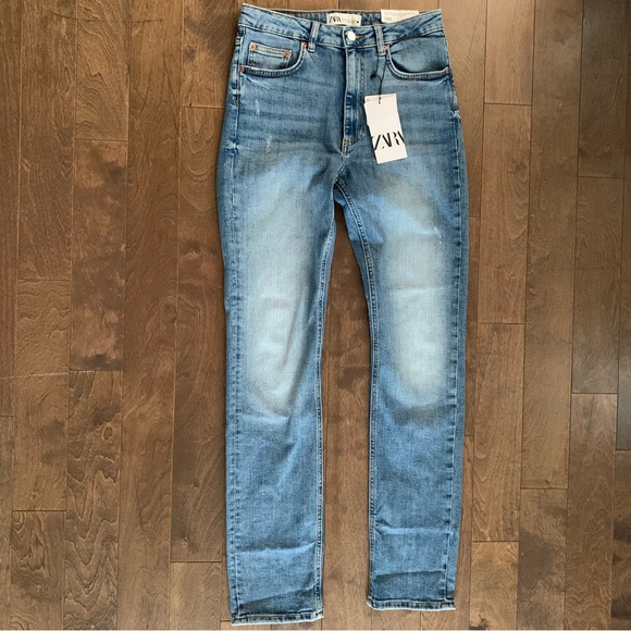 NWT- ZARA PREMIUM SLIM FULL LENGTH JEANS IN SENTINEL BLUE- SIZE 36 - Picture 6 of 7